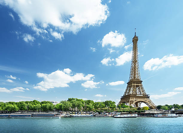 The Eiffel Tower and the Seine River in Paris
